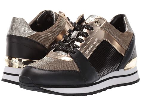 michael kors pale gold sneakers|Michael Kors black gold sneakers.